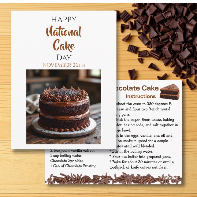 Carte Postale Happy National Cake Day | Nov 26th (Créateur téléchargé)