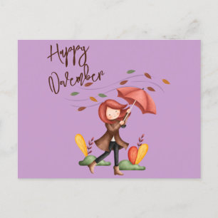 Carte Postale Happy Novembre personnalisable