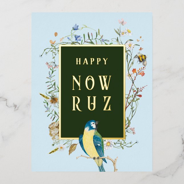 Carte postale Happy Nowruz Songbird Foil (Recto)