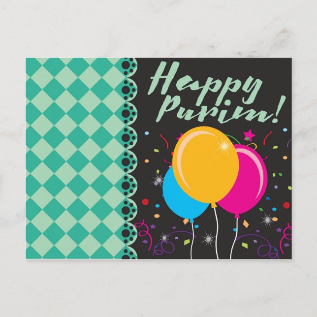 Carte Postale Happy Purim (פּ וּ רִ י ם) (Devant)