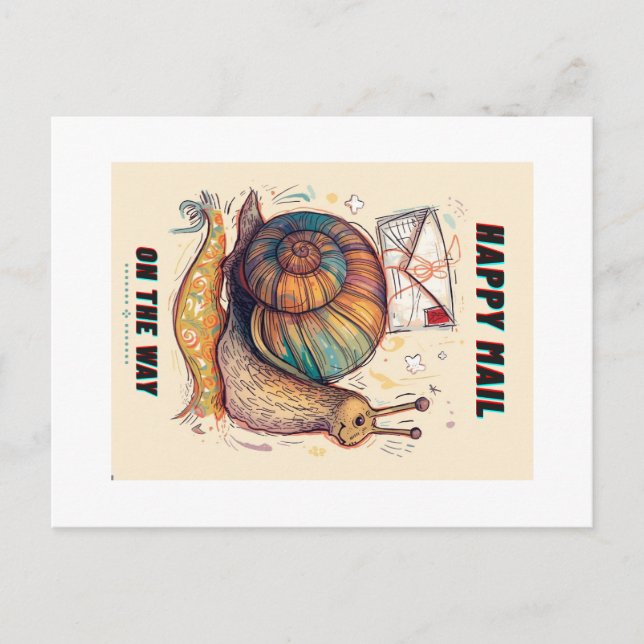 Carte Postale Happy Snail Mail Postcard (Devant)