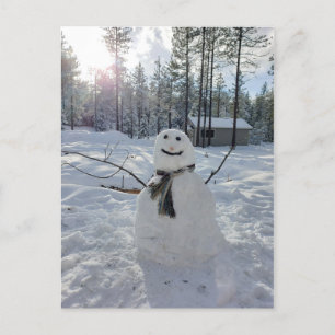 Carte Postale Happy Snowman photos d'hiver originales