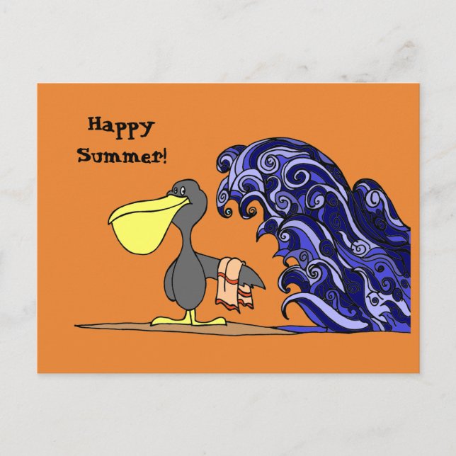 Carte Postale Happy Summer Pelican Postcard (Devant)