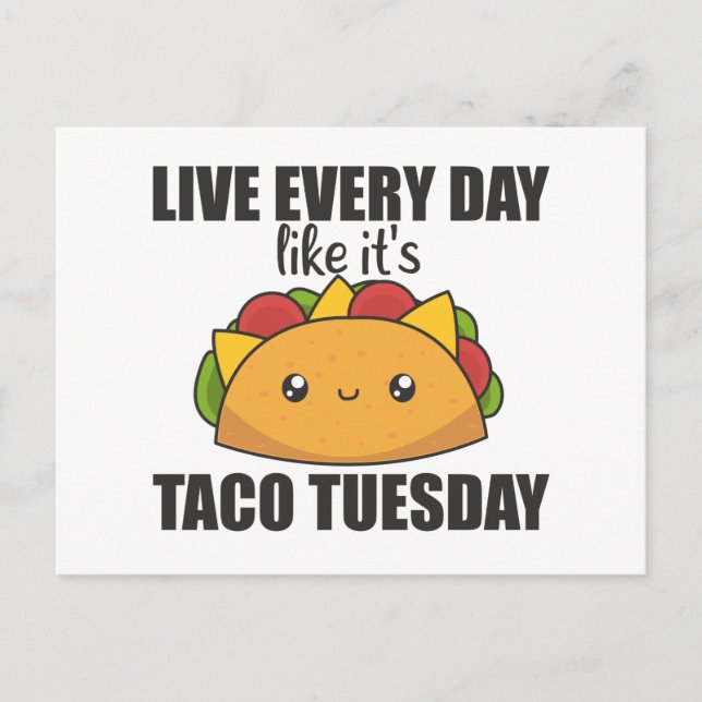 Carte Postale Happy Taco Tuesday - Mexican Food Postcard (Devant)