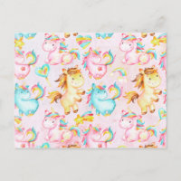 Happy Unicorns Motif-Unicorn Amour en rose