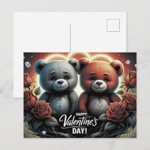 Carte Postale Happy Valentine’s Day Ourson -3