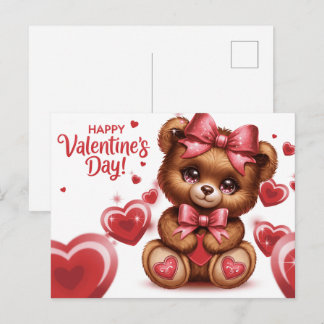 Carte Postale Happy Valentine’s Day Ourson -8