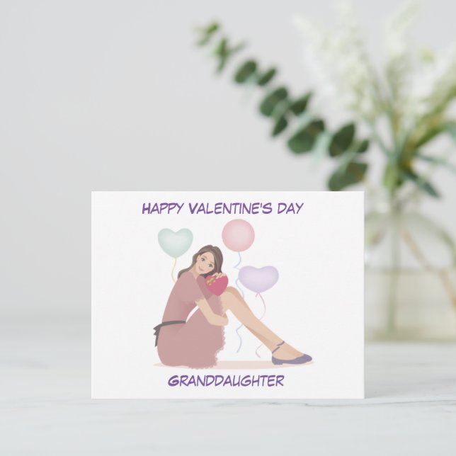 Carte Postale Happy Valentine's Day Teen Granddaughter (Debout devant)
