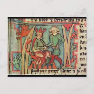 Carte Postale Harald I Fairhair saluant Guthrum 'Flateybok'