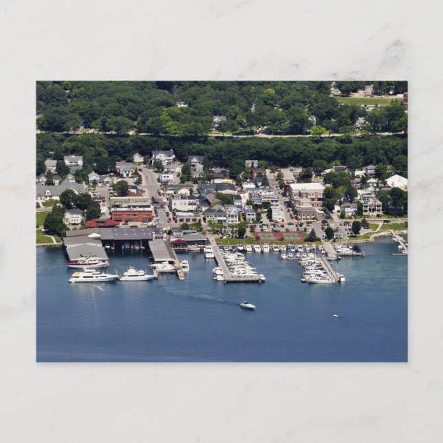 Carte Postale Harbour Springs, marina de la ville du Michigan (Devant)