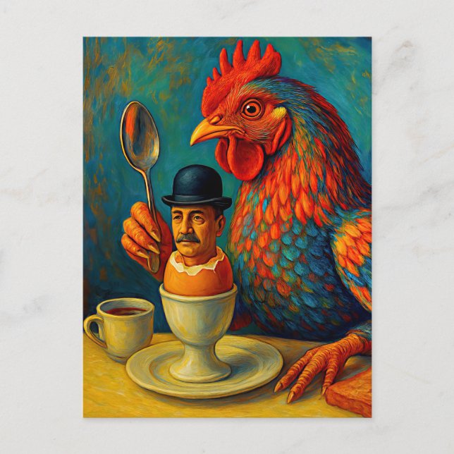 Carte Postale Hard-Boiled Human - Fowl Play at Breakfast (Devant)