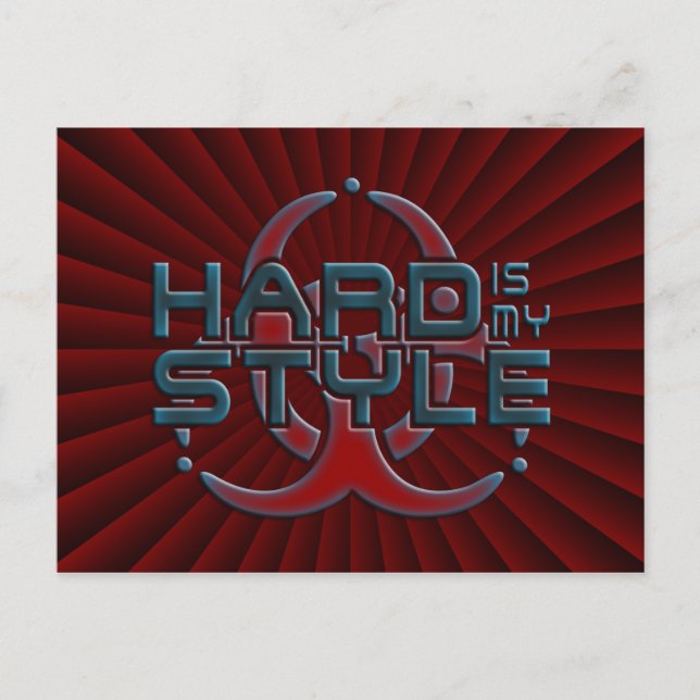 Carte Postale hard est mon style - rouge foncé radial | style du (Devant)