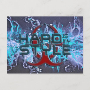 Carte Postale hard est mon style - splattergrunge bleu   style d