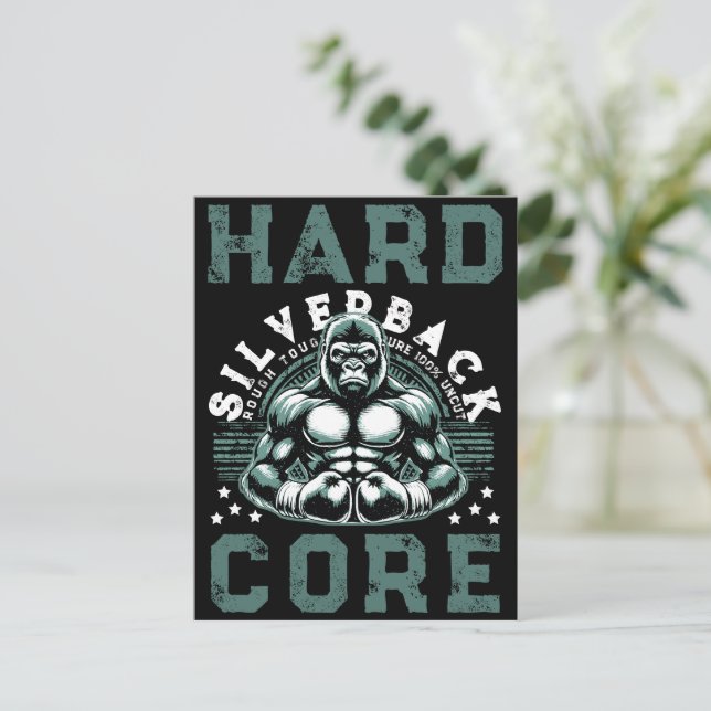 CARTE POSTALE HARDCORE SILVERBACK GORILLA (Debout devant)