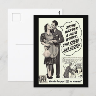 Carte Postale Harder une femme travaille le mignon qu'elle regar