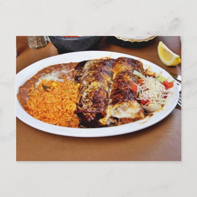 Carte Postale Haricots de riz Enchiladas (Devant)