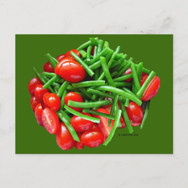 Carte Postale Haricots verts et tomates (Devant)