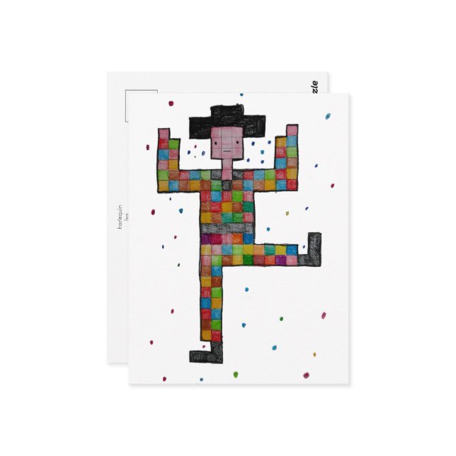 carte postale _ harlequin (Devant/Arrière en situation)