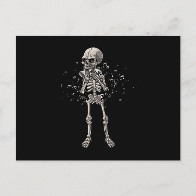 Carte Postale Harmonica Blues Instrument crâne Cadeau acoustique (Devant)