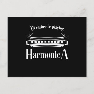 Carte Postale Harmonica Music Instrument Acoustic Blues Gift