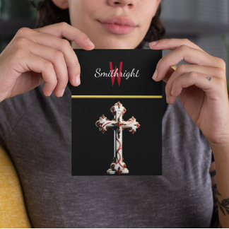 Carte Postale Harmonie contrastée : Croix blanche et rouge sur N