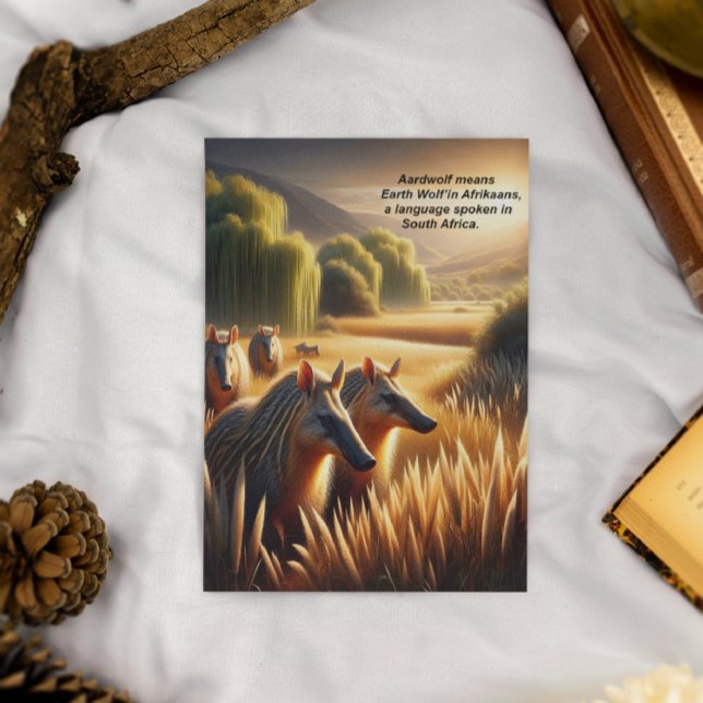 Carte Postale Harmonie dans la nature : Frolicking Aardwolf dans (Créateur téléchargé)
