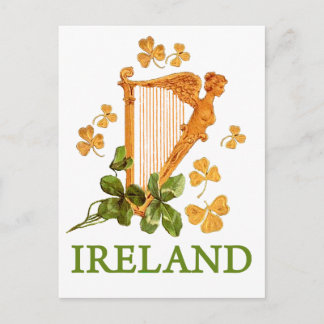 CARTE POSTALE HARPE IRLANDAISE