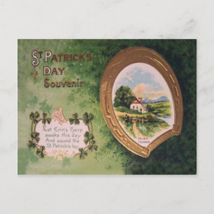 Carte Postale Harpé vintage du fer à cheval de la Fête de la Sai