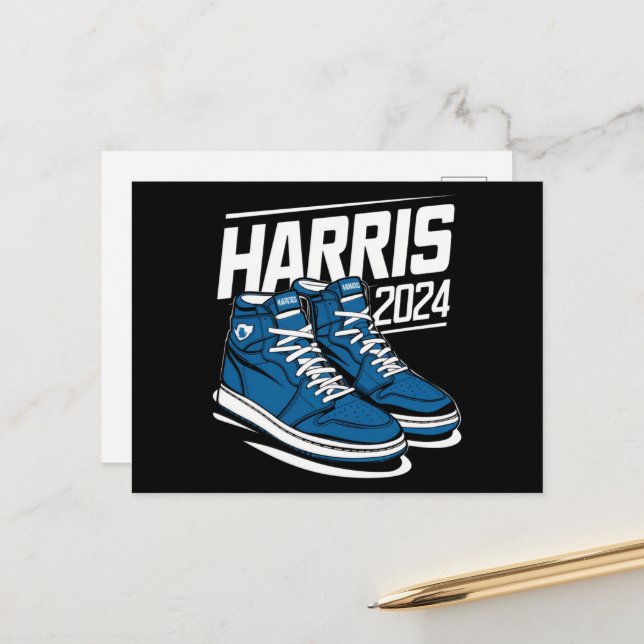 Carte Postale Harris 24 Vote Président Kamala Baskets d'élection (Devant/Arrière en situation)