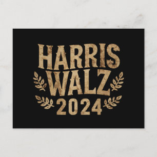 Carte Postale Harris Tim Walz Crest Vintage Harris Waltz 2024