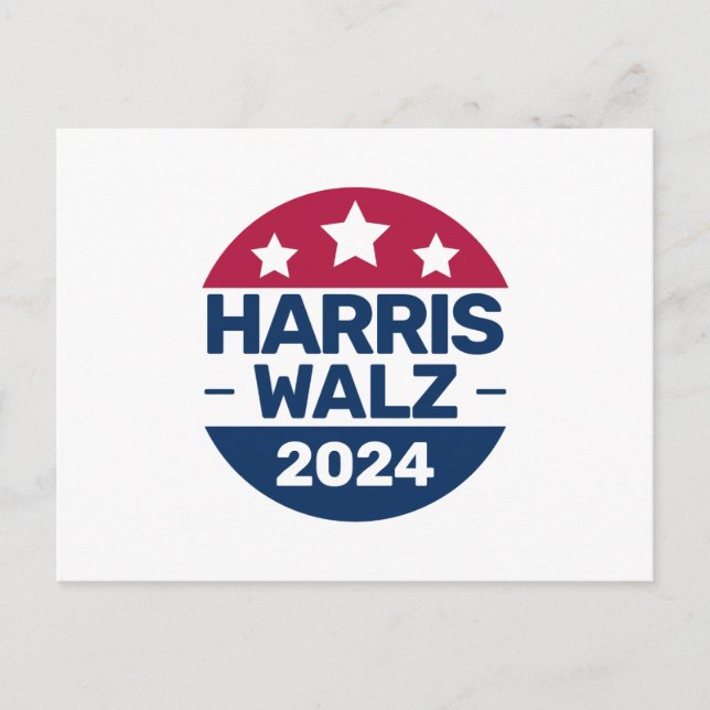 Carte Postale Harris Walz 2024 Campagne pour le président Patrio (Devant)