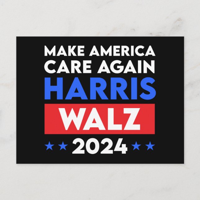 Carte Postale Harris Walz 2024 Rendre l'Amérique à nouveau conce (Devant)