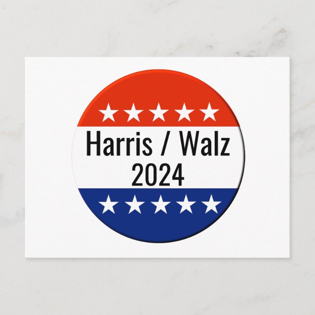Carte Postale Harris Walz Élection 2024 (Devant)
