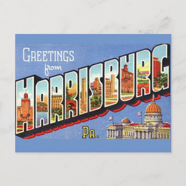 Carte Postale Harrisburg PA vintage  (Devant)