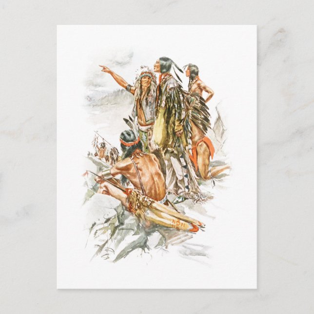 Carte Postale Harrison Fisher Song de Hiawatha To the Mountains (Devant)