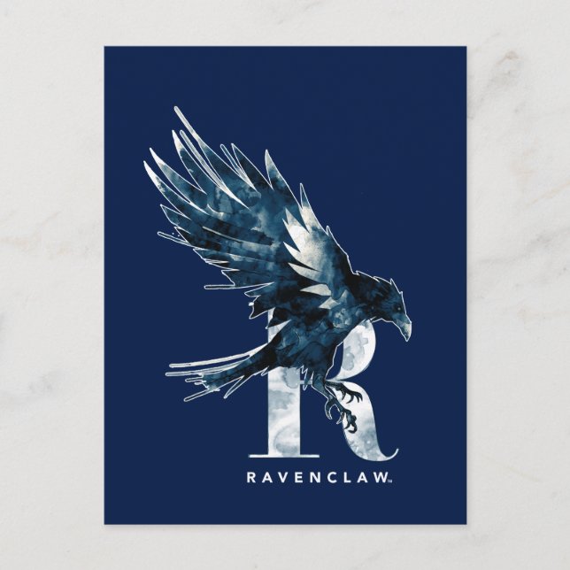 Carte Postale Harry Potter | Aquarelle RAVENCLAW™ Raven (Devant)