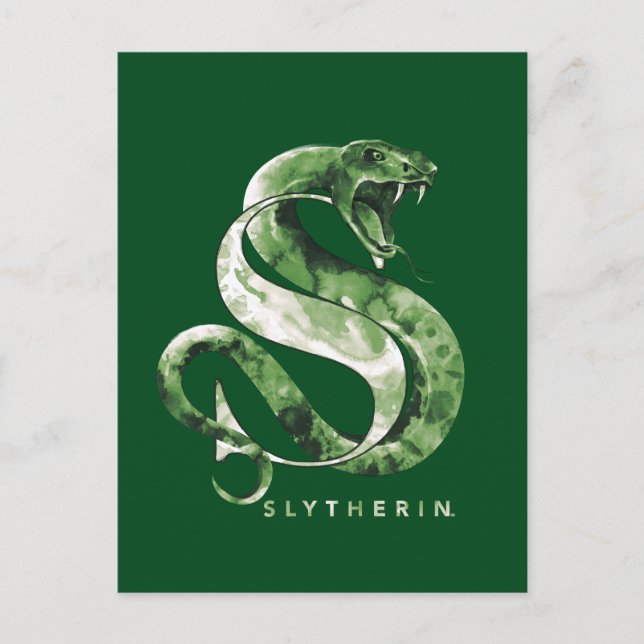 Carte Postale Harry Potter | Aquarelle SLYTHERIN™ (Devant)
