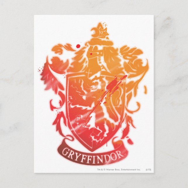 Carte Postale Harry Potter | Blason de Gryffondor - éclaboussé (Devant)