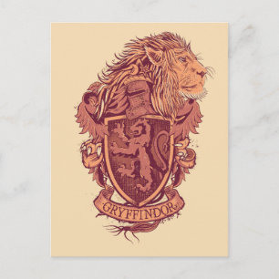 Carte Postale Harry Potter Blason du Lion Gryffindor
