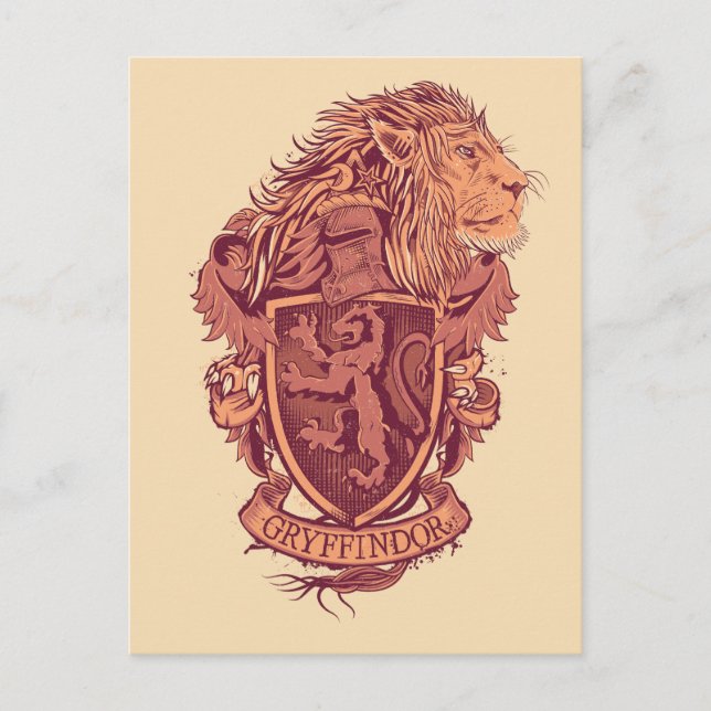 Carte Postale Harry Potter | Blason du Lion Gryffondor (Devant)