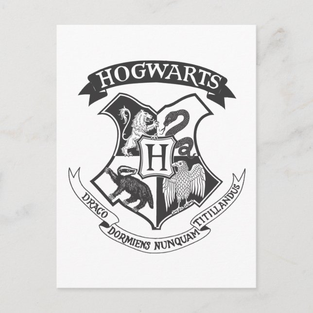 Carte Postale Harry Potter | Blason Rétro de Poudlard (Devant)