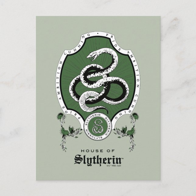 Carte Postale HARRY POTTER™ | Délicat croquis SLYTHERIN™ Crest (Devant)