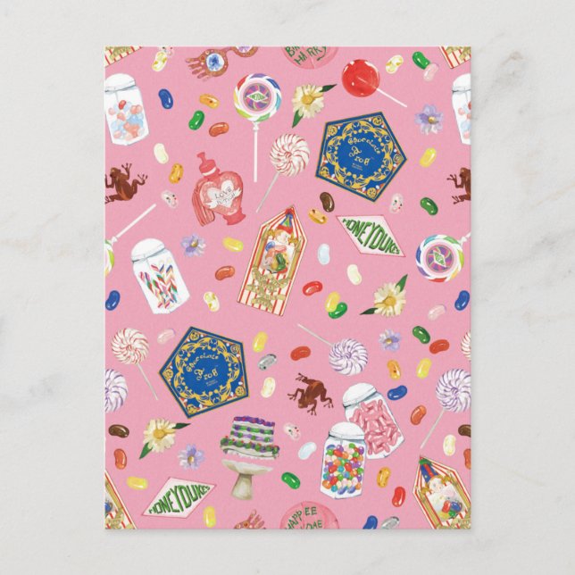 Carte Postale HARRY POTTER™ | Grenouilles en chocolat et motif d (Devant)