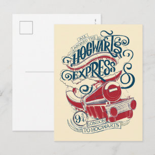 Carte Postale Harry Potter Hogwarts Express Typography
