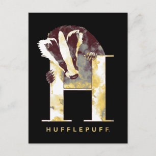 Carte Postale Harry Potter   HUFFLEPUFF™ Blaireau Aquarelle
