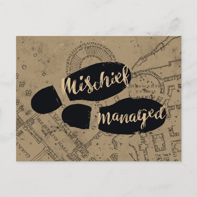 Carte Postale Harry Potter | MISCHIEF MANAGED™ Mappage Empreinte (Devant)