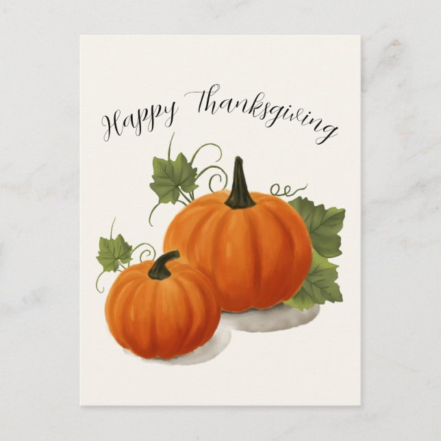 Carte Postale Harvest Pumpkin Thanksgiving Postcard (Devant)