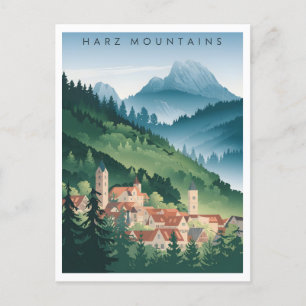 Carte Postale Harz Mountains Allemagne vintage
