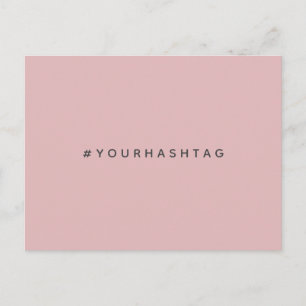 Carte Postale Hashtag moderne #   Pink Trending Social Media