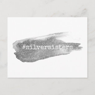 Carte Postale Hashtag Silver Sisters, Faux Pinceau Pailleté Arge